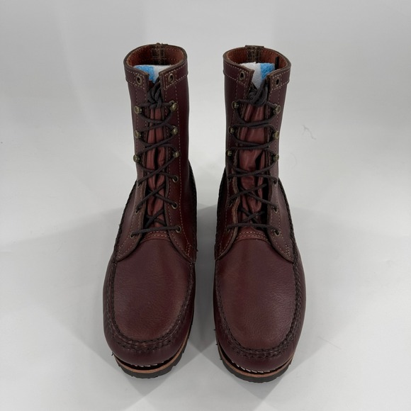 Gokey Upland Mens Handmade Brown Leather Lace Up Moc Toe Work Boots USA Sz 10 - Picture 5 of 10